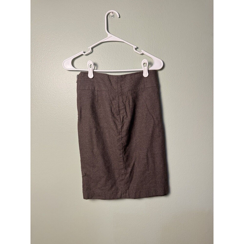 Banana Republic Skirt - Brown Wool Exposed Zipper Pencil Stretch Straight Size 2
